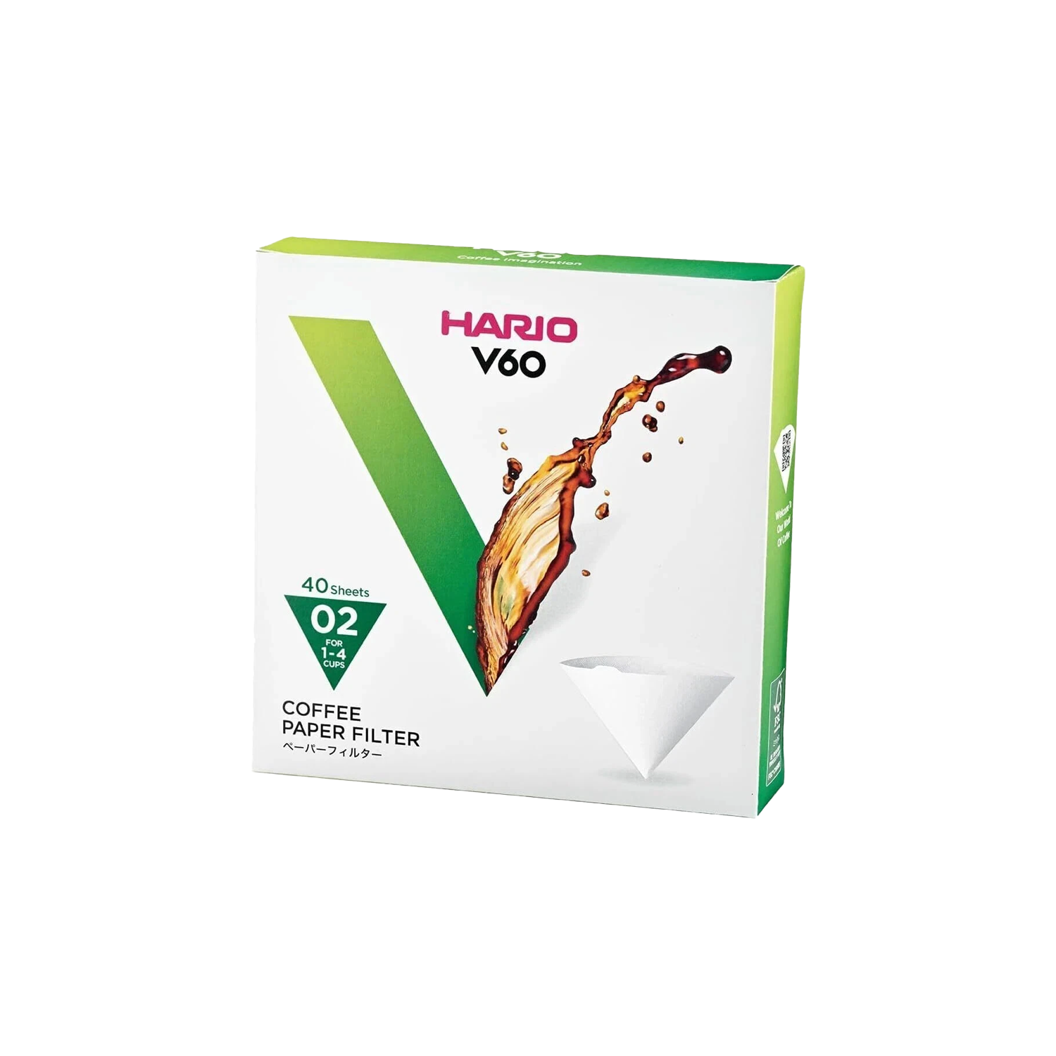 HARIO VCF-03-100W Paper Filter For V60, 03 W, 1 To 6 Tazze, 500 Fogli, Bianco